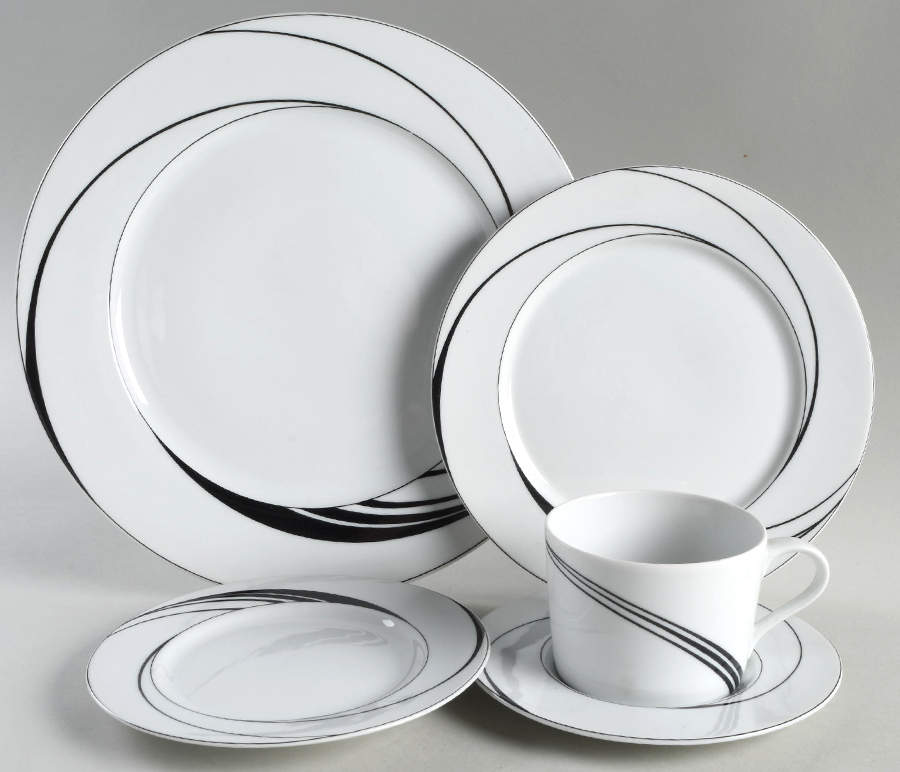 White Pearl 5 Piece Place Setting by Block-1
