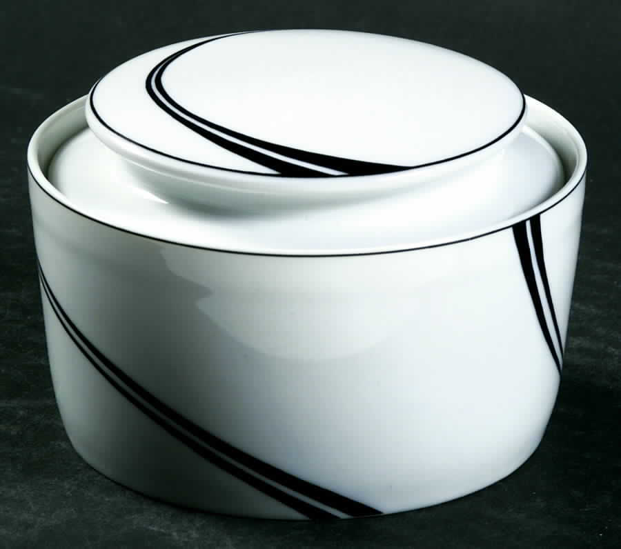 White Pearl Sugar Bowl & Lid by Block-1