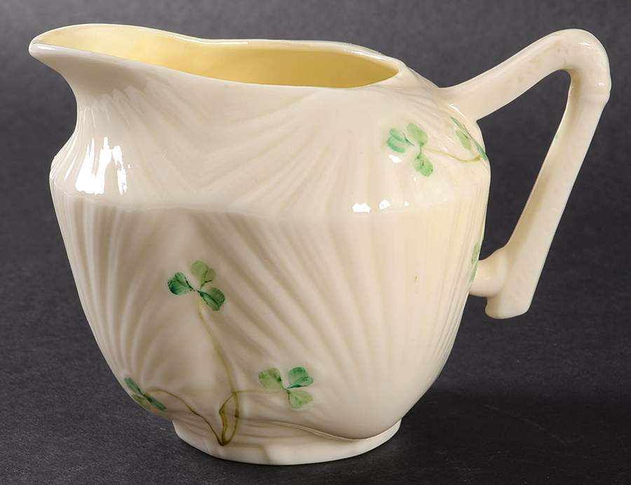 Harp Shamrock Creamer by Belleek Pottery (Ireland)-1