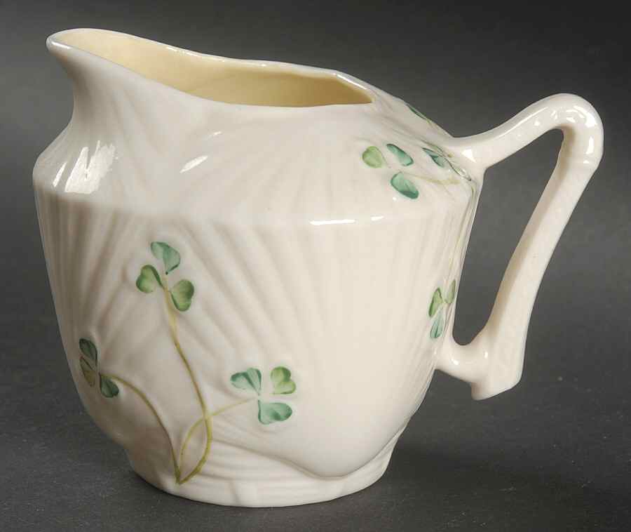 Harp Shamrock Creamer by Belleek Pottery (Ireland)-1