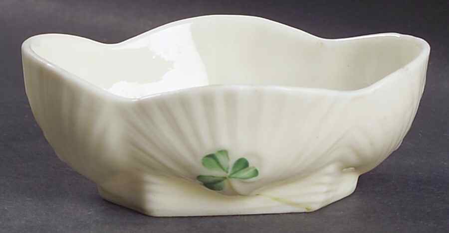 Harp Shamrock Open Salt by Belleek Pottery (Ireland)-1