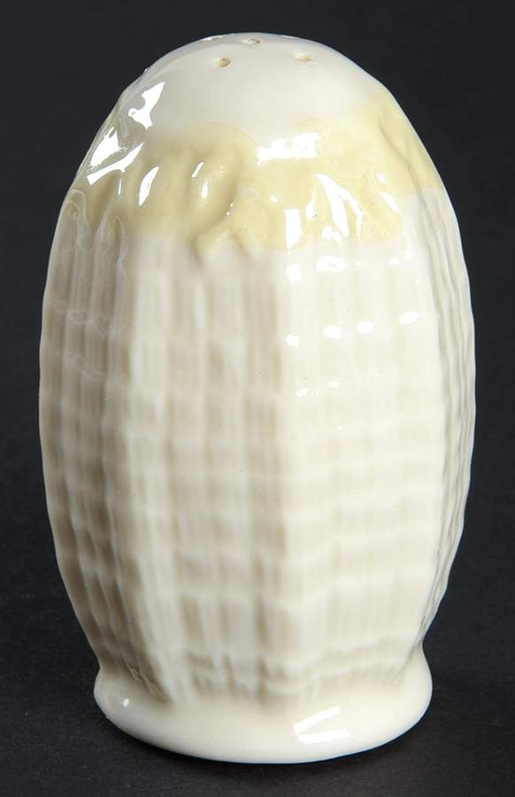 Tridacna Yellow (No Trim) Salt Shaker by Belleek Pottery (Ireland)-1