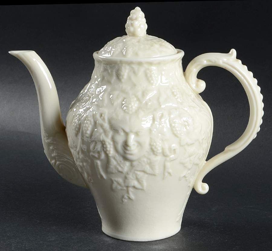 Mask (Irish) (No Lustre Accent) Mini Coffee Pot & Lid by Belleek Pottery (Ireland)-1