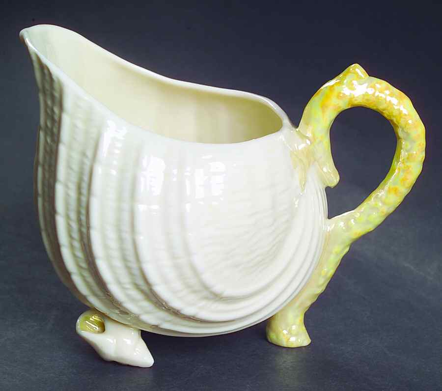 Neptune Yellow Creamer by Belleek Pottery (Ireland)-1