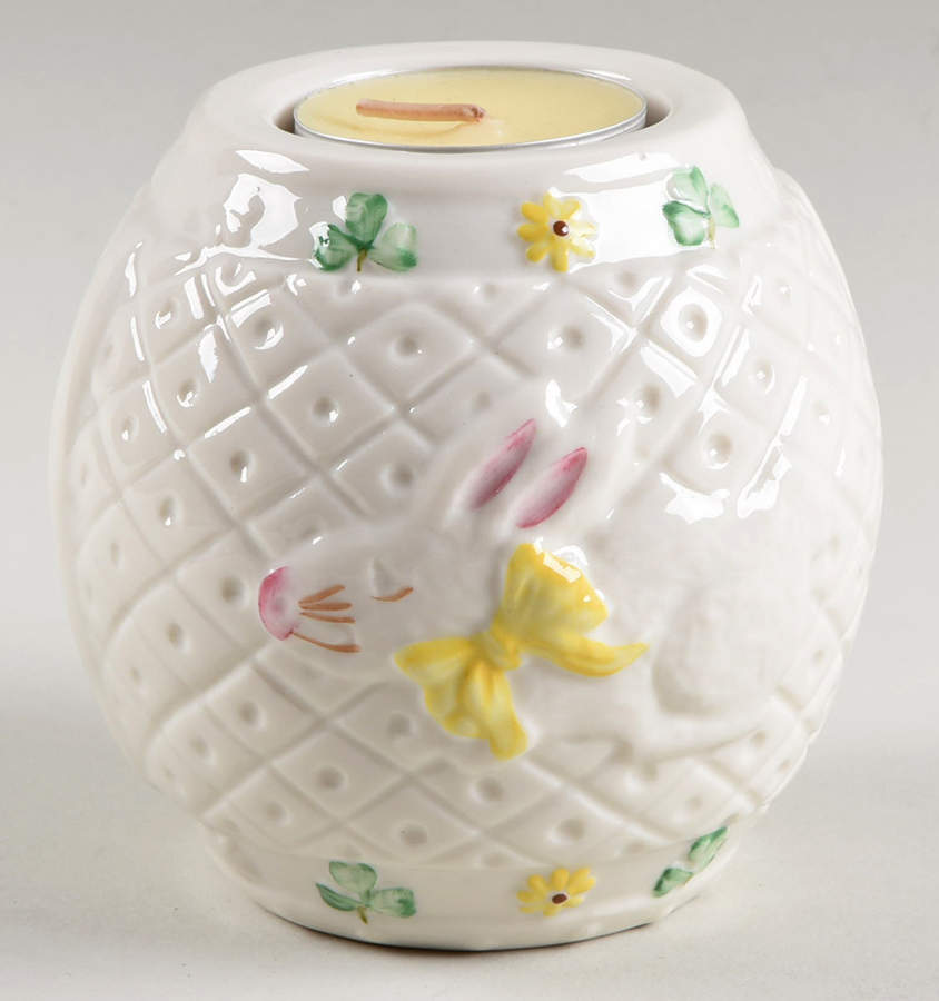 Shamrock Votive Candleholder by Belleek Pottery (Ireland)-1