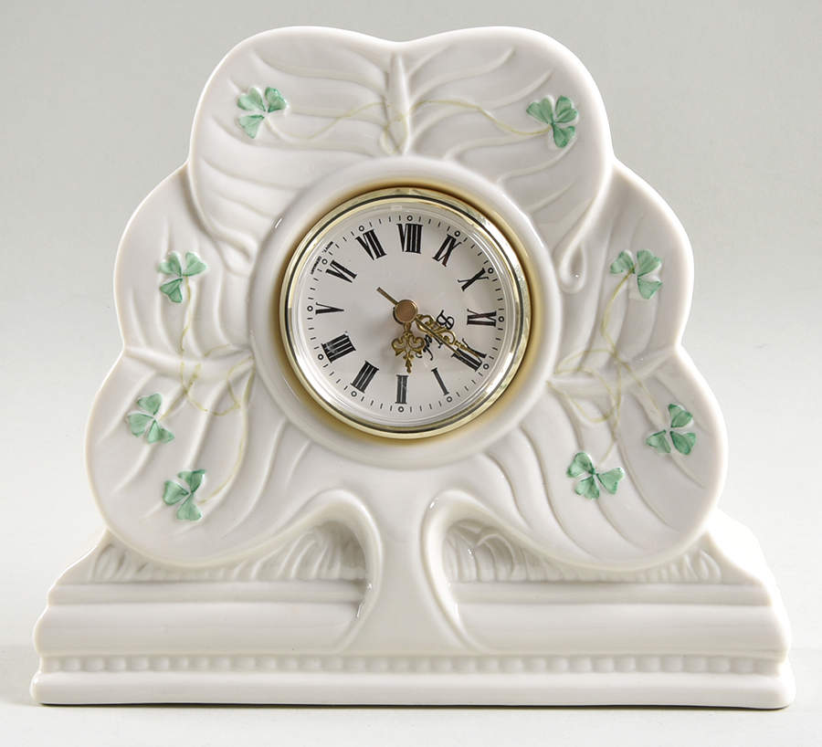 Shamrock Mantel Clock by Belleek Pottery (Ireland)-1