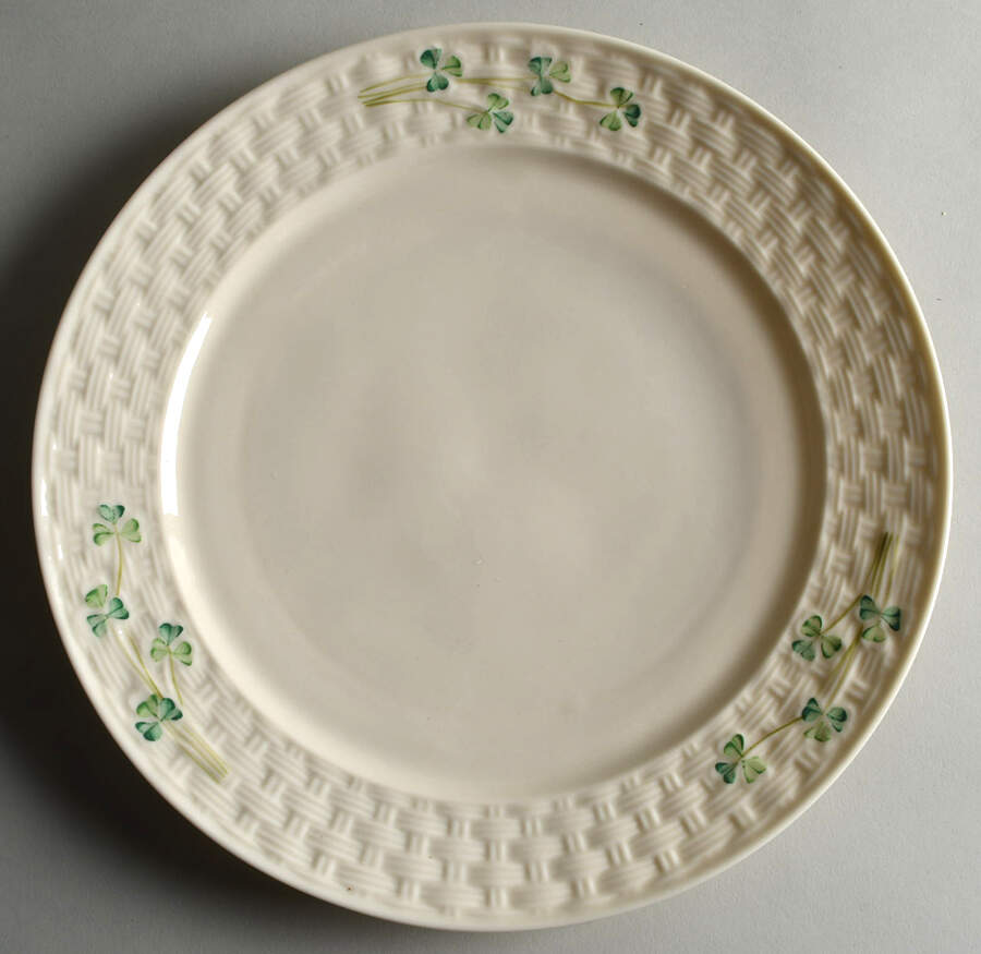 Shamrock Dinner Plate by Belleek Pottery (Ireland)-1