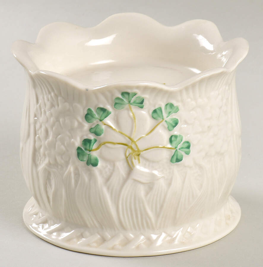 Shamrock 3" Pillar Candleholder by Belleek Pottery (Ireland)-1