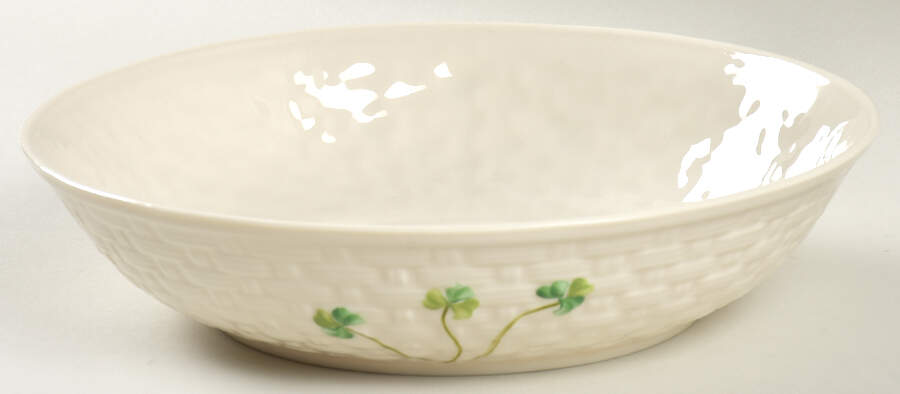 Shamrock 9" Individual Pasta Bowl by Belleek Pottery (Ireland)-1