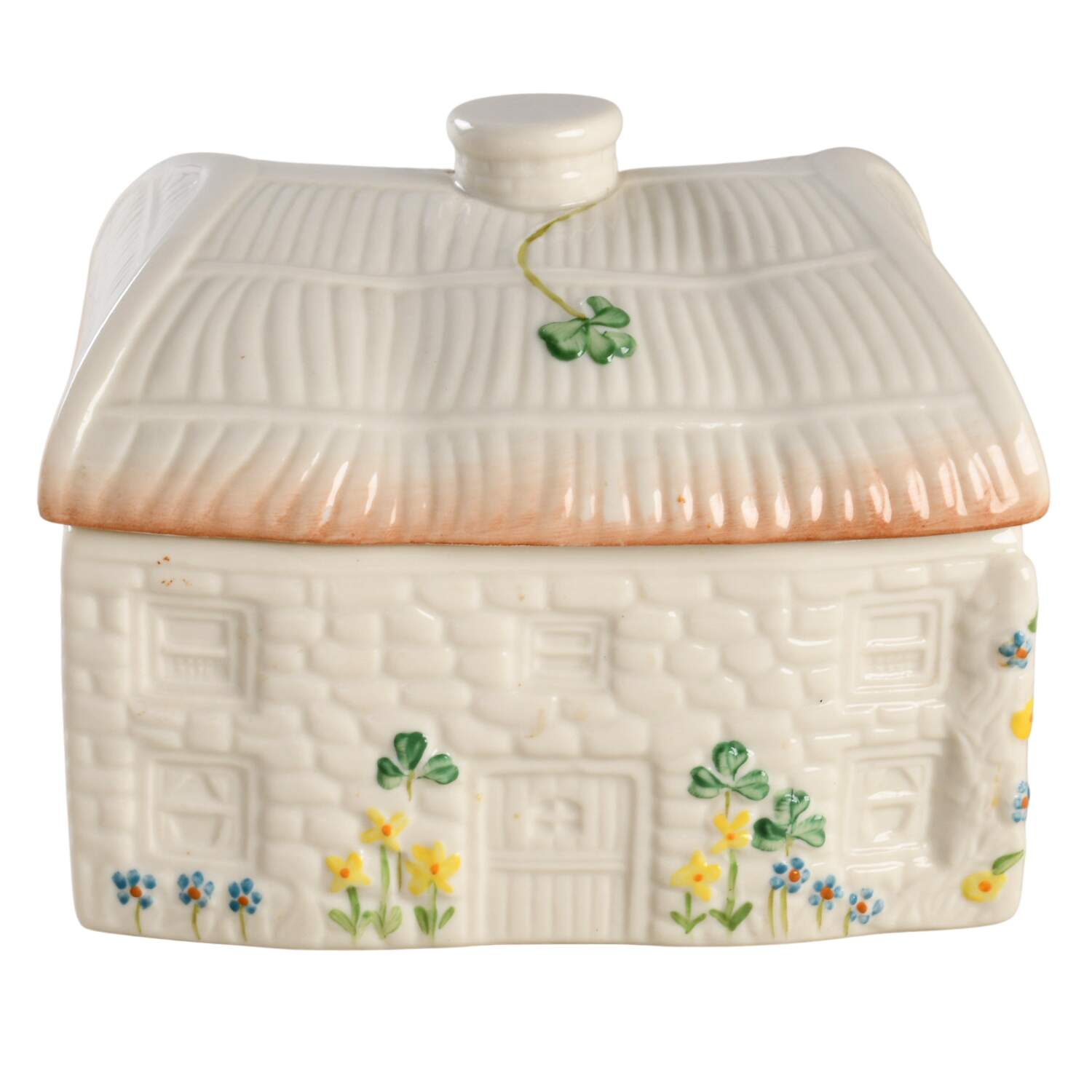 Shamrock Figural Box & Lid by Belleek Pottery (Ireland)-1
