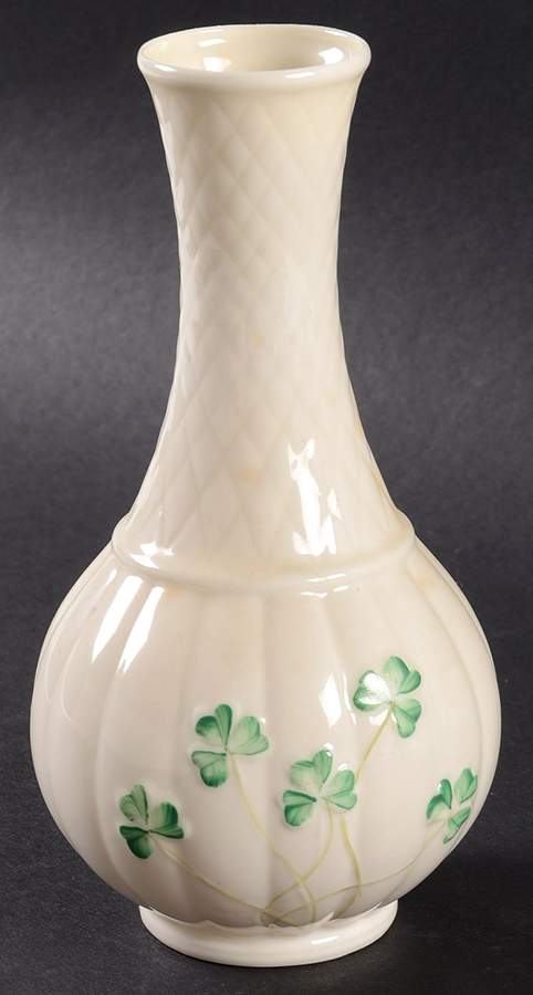 Shamrock 5" Bud Vase by Belleek Pottery (Ireland)-1