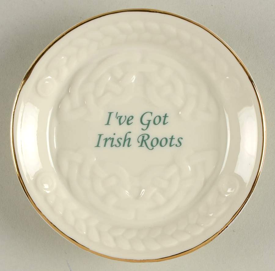 Shamrock 4" Round Celtic Dish by Belleek Pottery (Ireland)-1