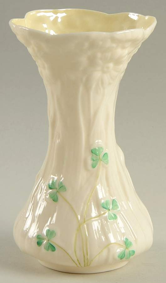 Shamrock 5" Daisy Spill Vase by Belleek Pottery (Ireland)-1