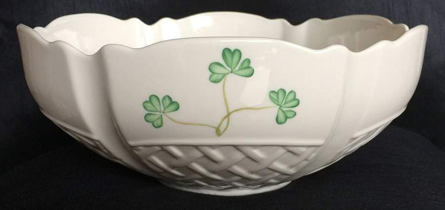 Shamrock 9" All Purpose Serving Bowl by Belleek Pottery (Ireland)-1