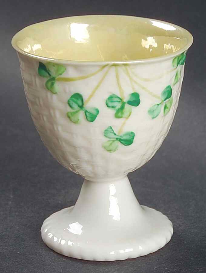 Shamrock Single Egg Cup by Belleek Pottery (Ireland)-1