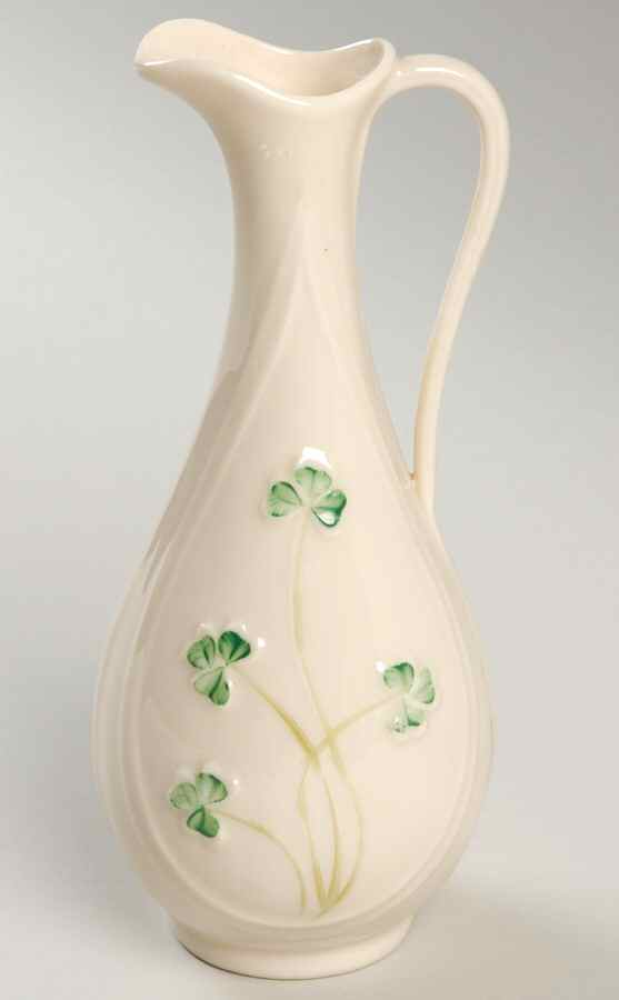 Shamrock 7" Typha Spill Vase by Belleek Pottery (Ireland)-1