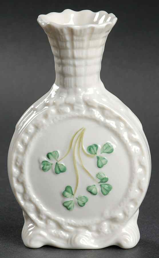 Shamrock 4" Scent Spill Vase by Belleek Pottery (Ireland)-1