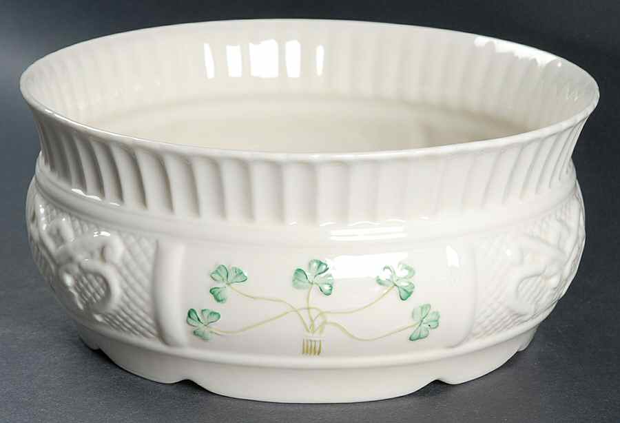 Shamrock 8" Large Nadine Fruit Bowl by Belleek Pottery (Ireland)-1