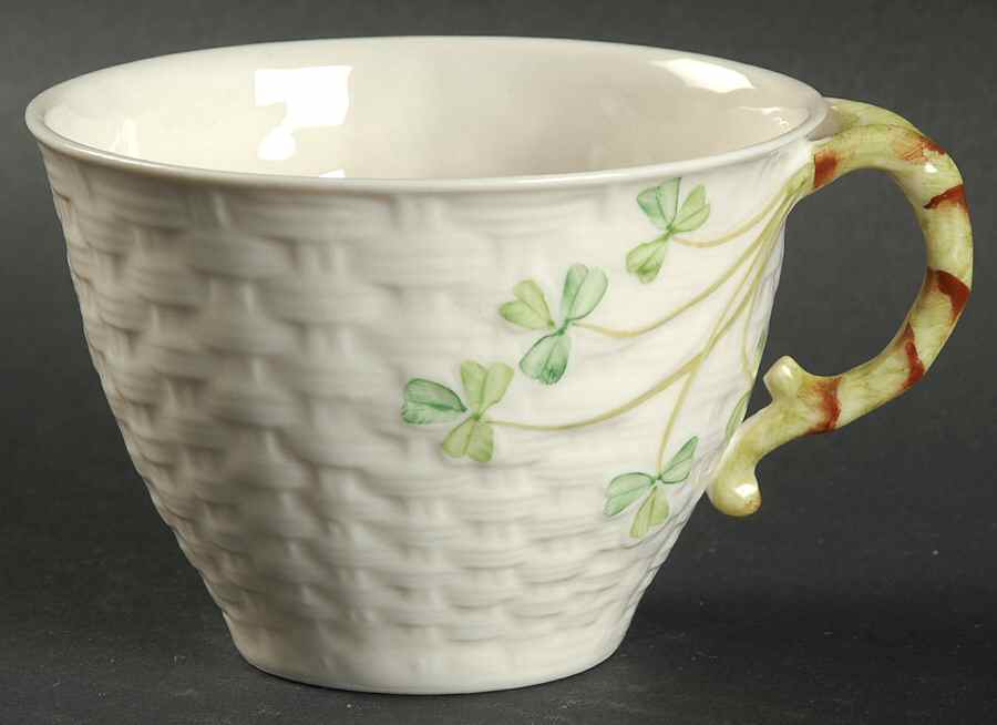 Shamrock Flat Cup by Belleek Pottery (Ireland)-1