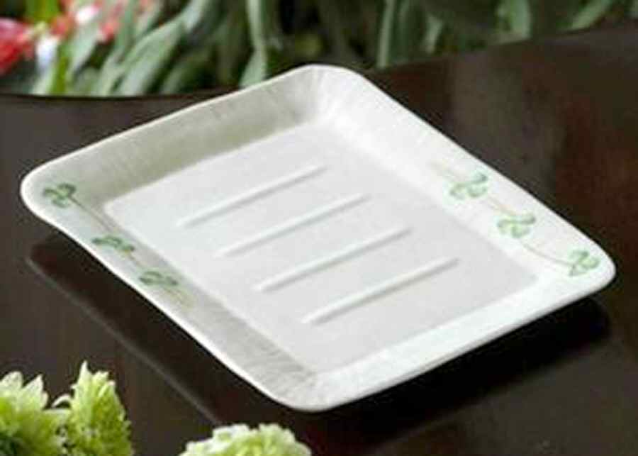 Shamrock Butter Tray by Belleek Pottery (Ireland)-1