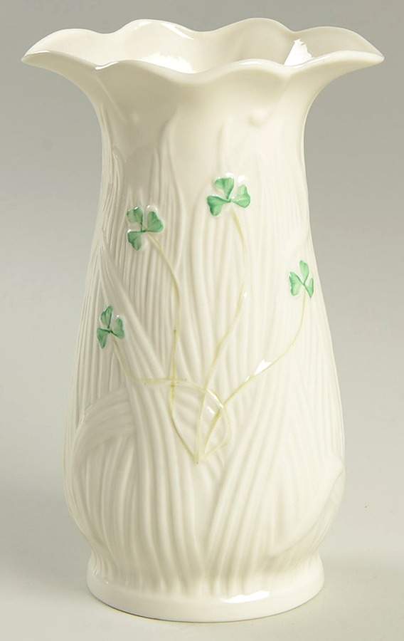 Shamrock 6" Liffey Vase by Belleek Pottery (Ireland)-1