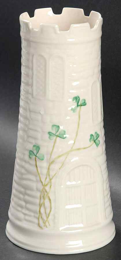 Shamrock 7" Castle Vase by Belleek Pottery (Ireland)-1