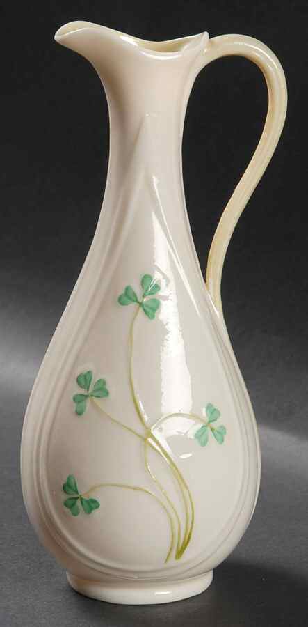 Shamrock 7" Typha Spill Vase by Belleek Pottery (Ireland)-1