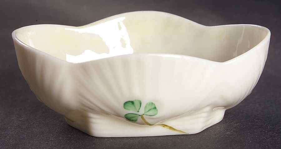 Shamrock Open Salt by Belleek Pottery (Ireland)-1