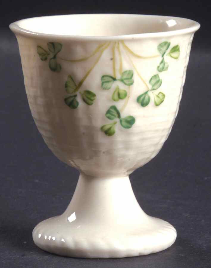 Shamrock Single Egg Cup by Belleek Pottery (Ireland)-1