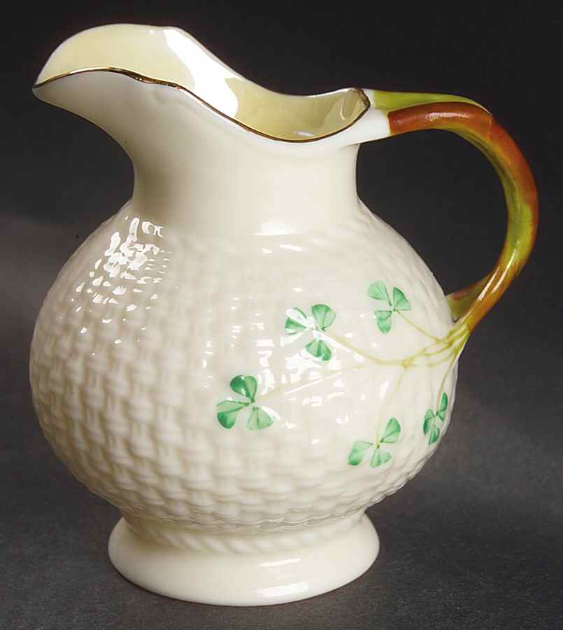 Shamrock Mini Creamer by Belleek Pottery (Ireland)-1