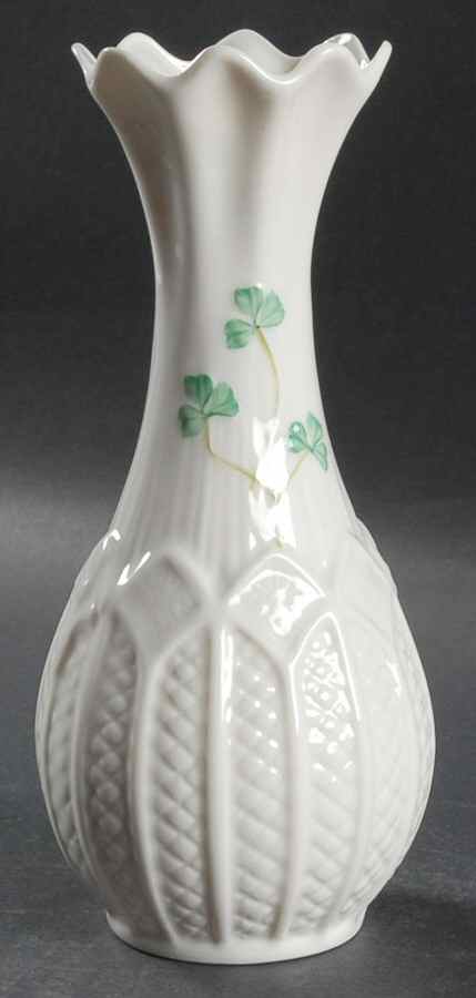 Shamrock 8" Rock of Cashel Vase by Belleek Pottery (Ireland)-1