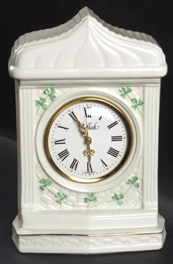 Shamrock Inisfree Mantel Clock by Belleek Pottery (Ireland)-1