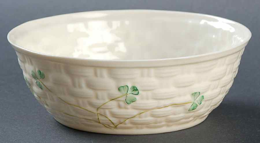 Shamrock Fruit/Dessert (Sauce) Bowl by Belleek Pottery (Ireland)-1