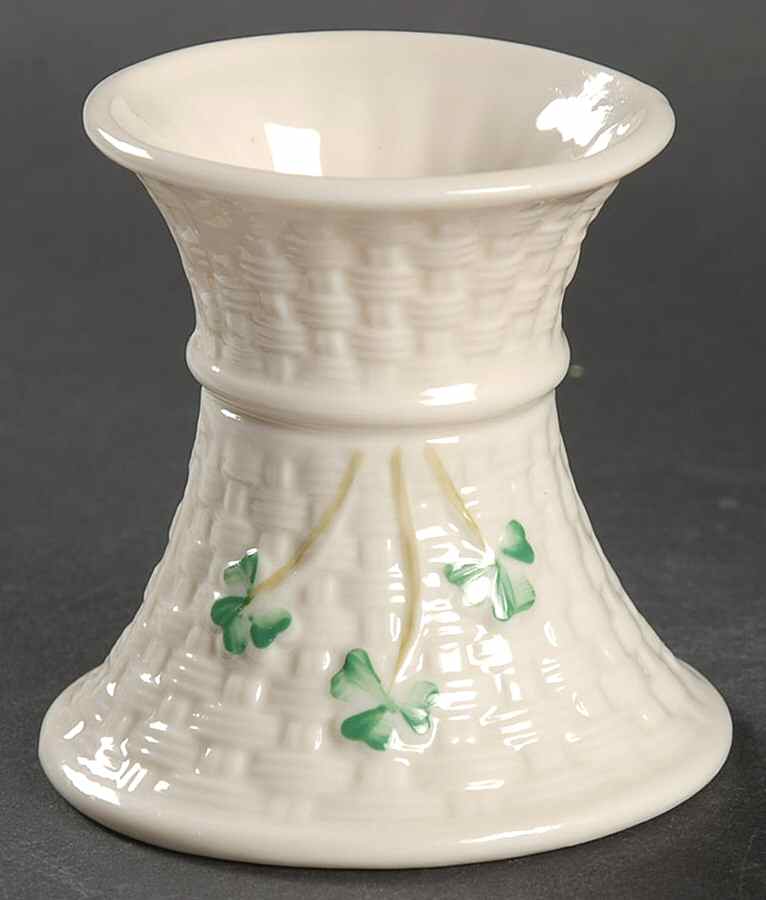 Shamrock Single Light Candlestick by Belleek Pottery (Ireland)-1