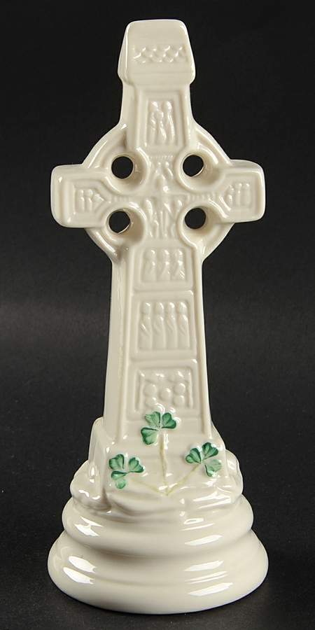 Shamrock Standing Cross by Belleek Pottery (Ireland)-1