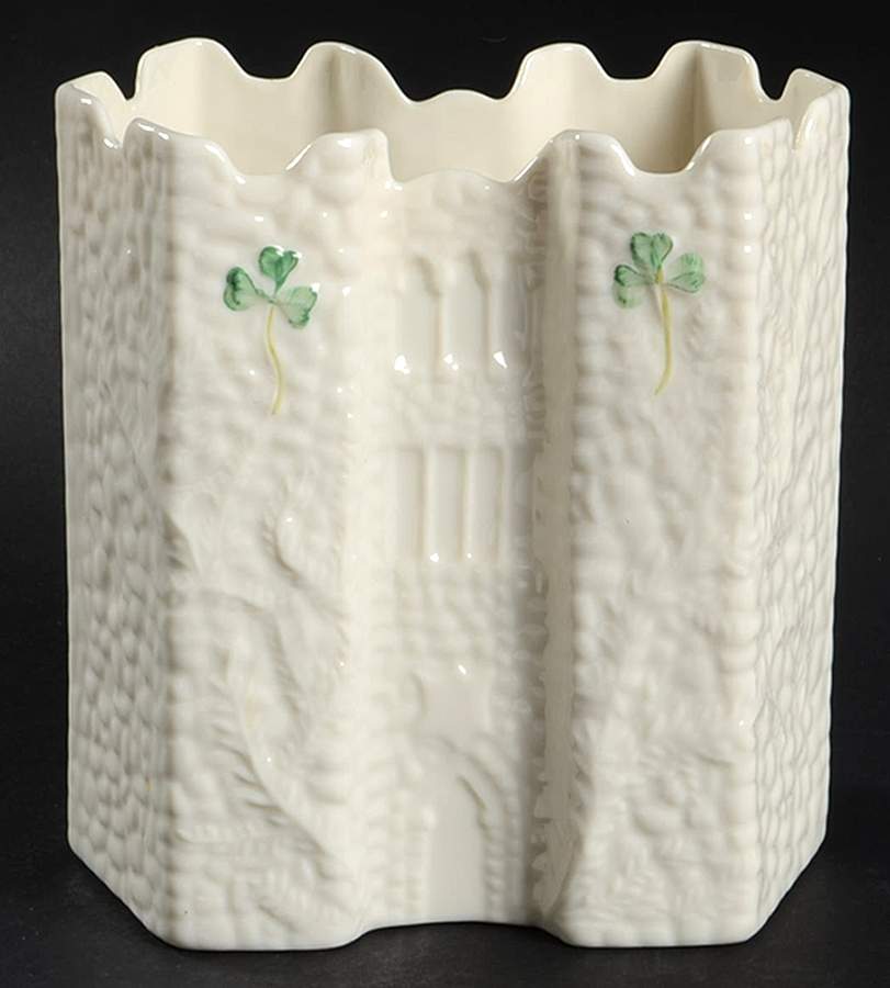 Shamrock 5" Castle Vase by Belleek Pottery (Ireland)-1