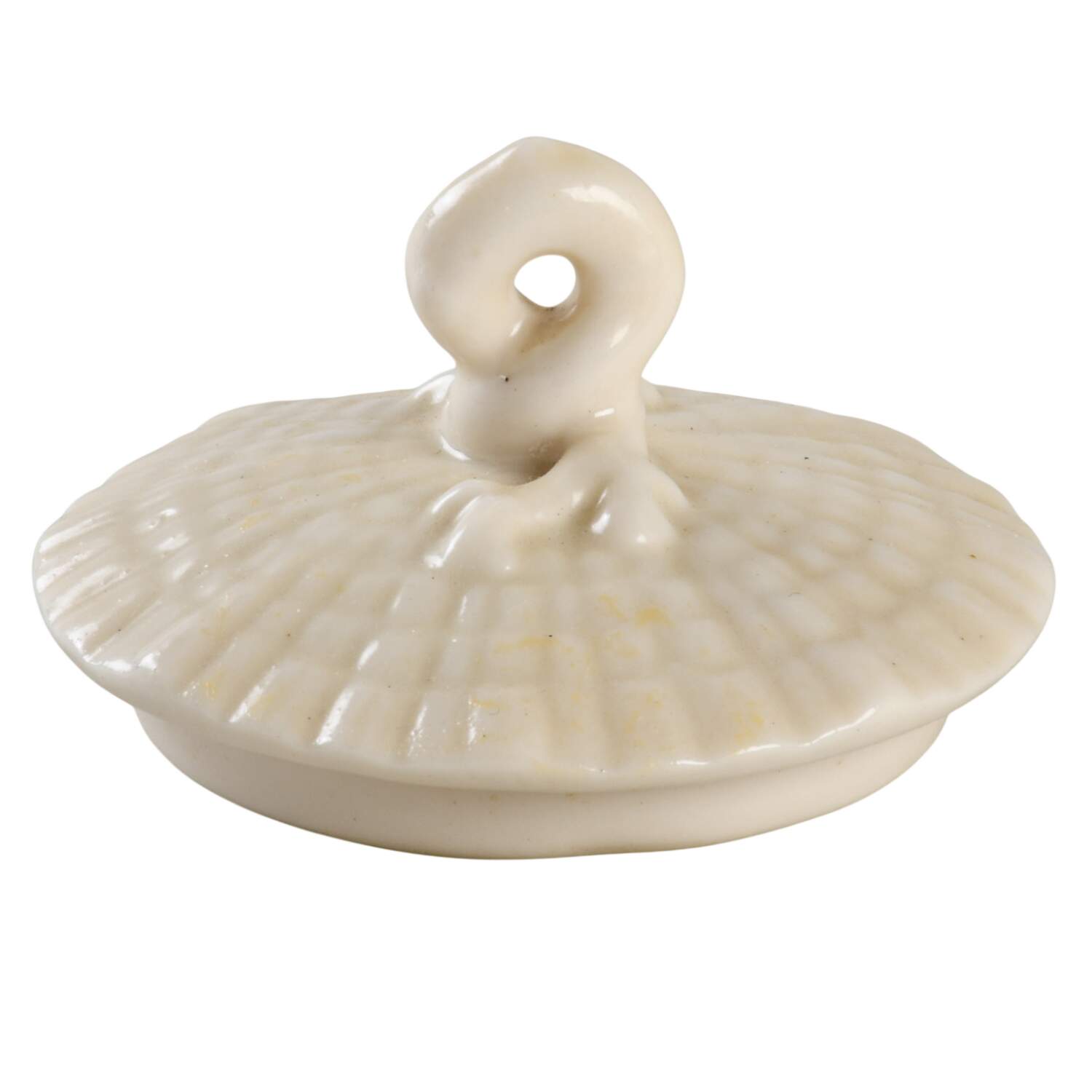 Tridacna White Lid for Mini Teapot by Belleek Pottery (Ireland)-1