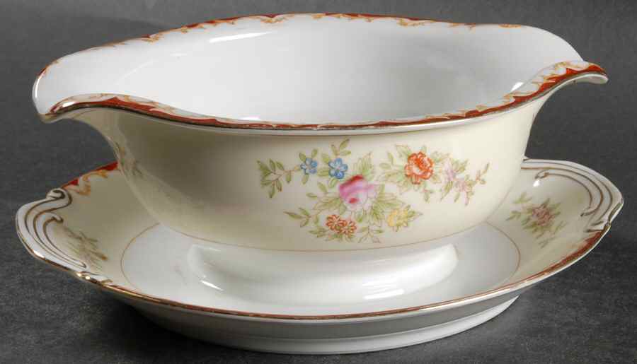 Anglesey Gravy Boat with Attached Underplate by Black Towers-1