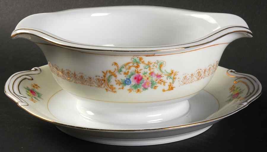Orleans Gravy Boat with Attached Underplate by Black Towers-1