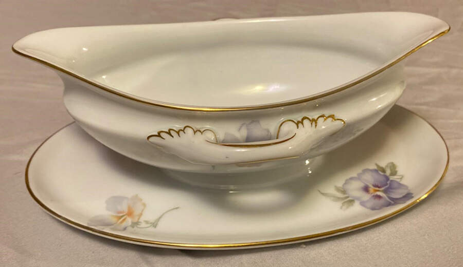 2060 Gravy Boat with Attached Underplate by Bohemia Ceramic Works-1