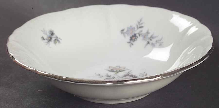 Wild Flower (Platinum Trim) Fruit/Dessert (Sauce) Bowl by Bohemia Ceramic Works-1