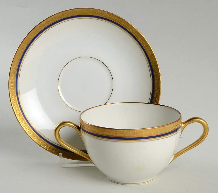 Rivoli Flat Bouillon Cup & Saucer by Jean Boyer (Limoges)-1