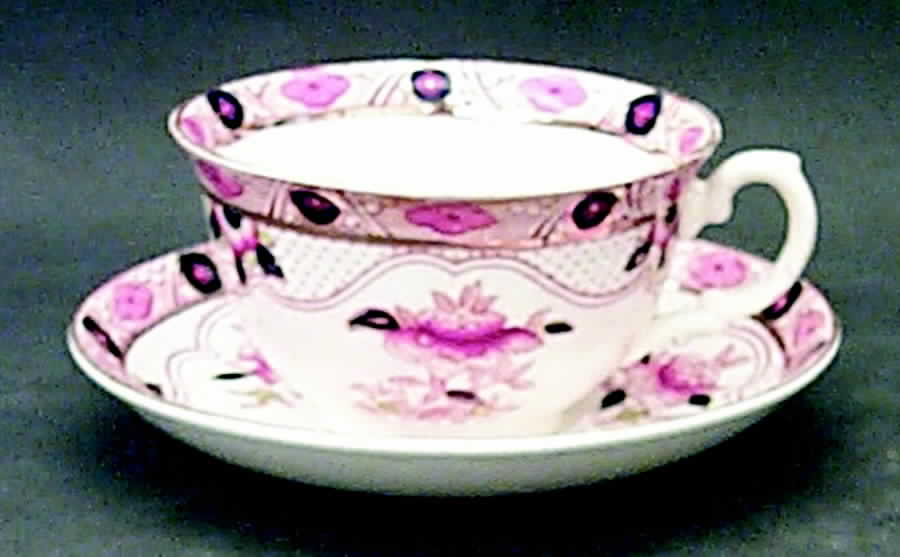 Old Derby Flat Cup & Saucer Set by Burgess & Leigh-1