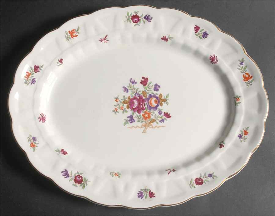 Lowestoft 16" Oval Serving Platter by Booths-1