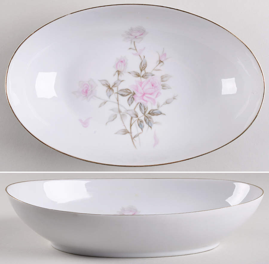 Delicia Rose 10" Oval Vegetable Bowl by Borsumy-1