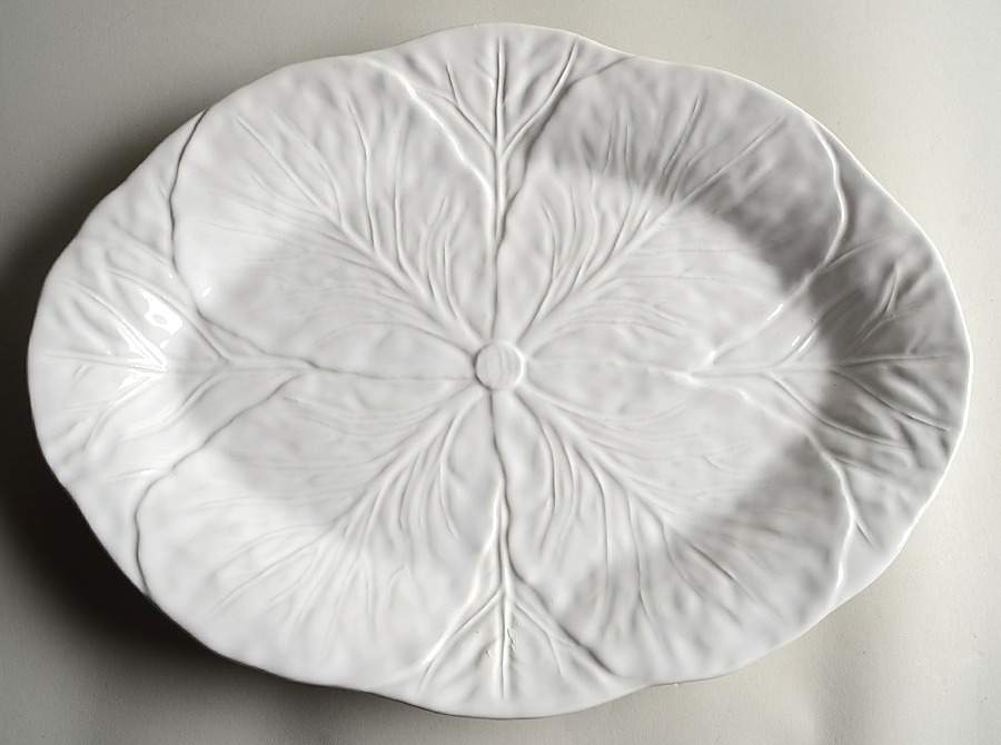 Cabbage White 15" Oval Serving Platter by Bordallo Pinheiro-1