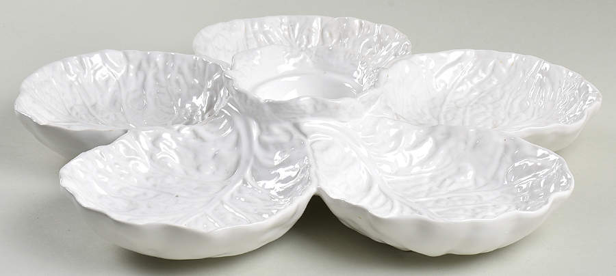 Cabbage White 5-Part Relish No Center Lid by Bordallo Pinheiro-1