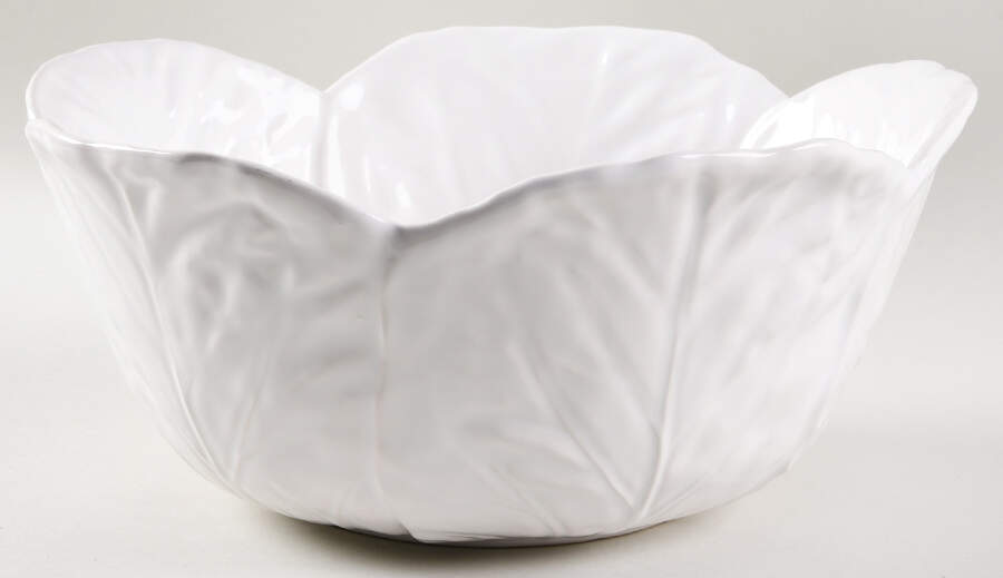 Cabbage White 11" Large Salad Serving Bowl by Bordallo Pinheiro-1