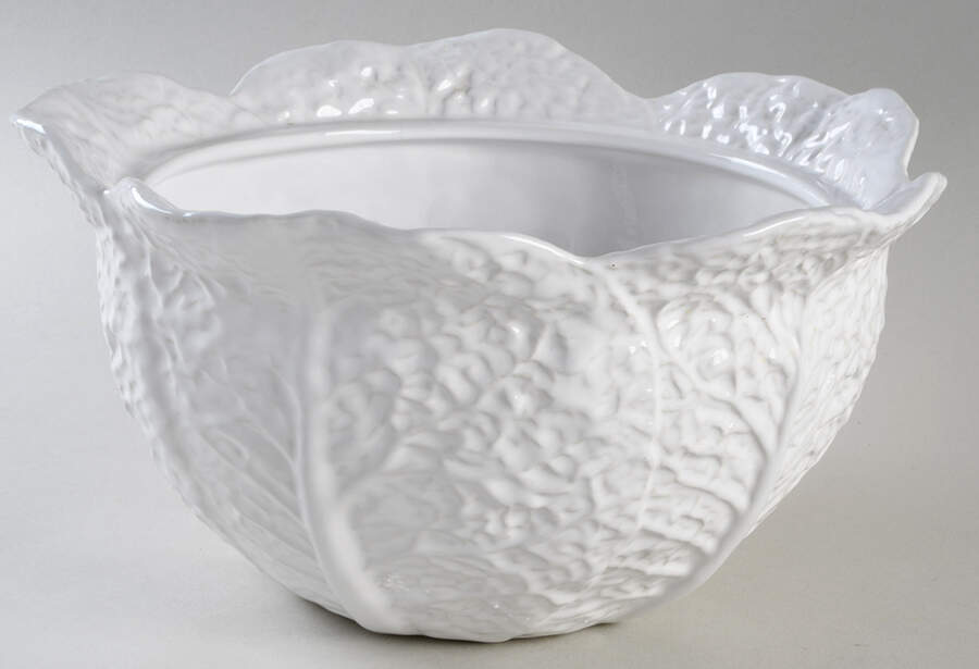 Cabbage White Tureen No Lid by Bordallo Pinheiro-1