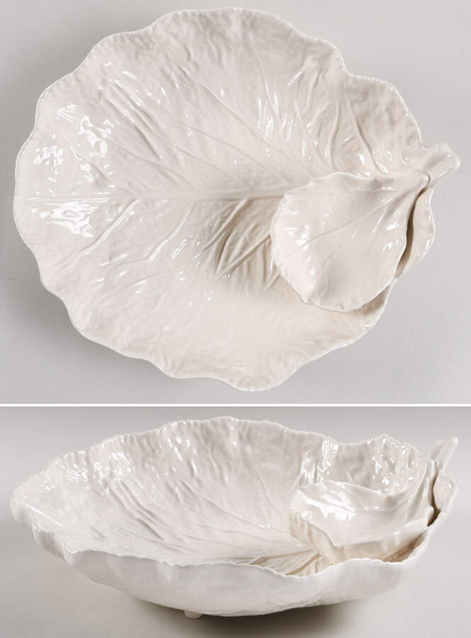 Cabbage White 1 Piece Chip & Dip by Bordallo Pinheiro-1
